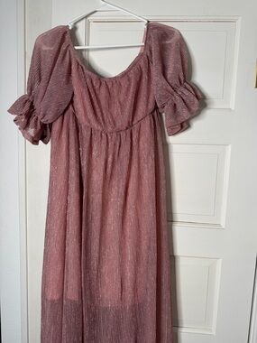 SHEIN Dusty Rose Shimmery Maxi Dress